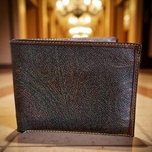 Etro Milano Italy Vintage (good) Burgundy Paisley Men's Bifold Wallet